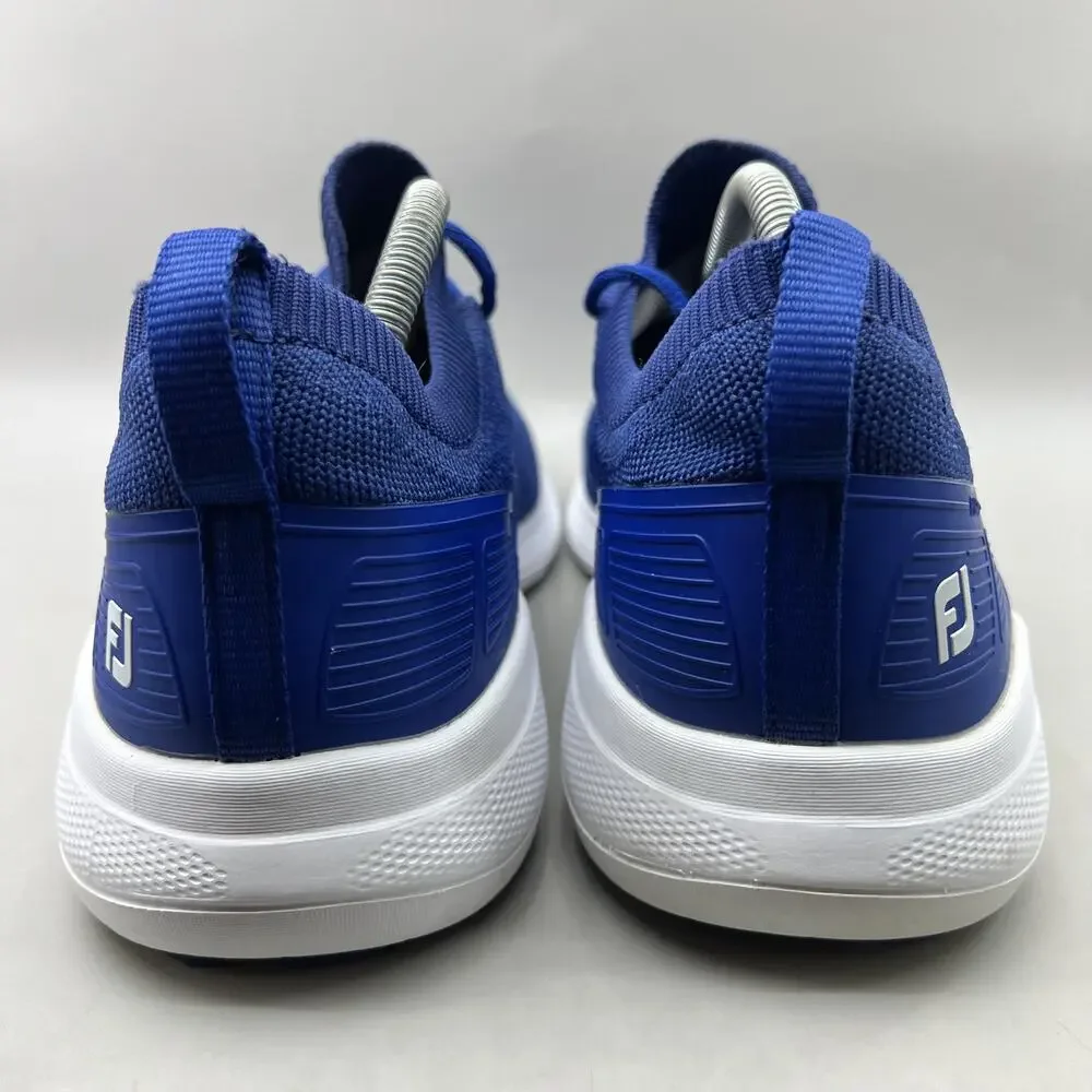 FootJoy Flex XP Spikeless Golf Shoes Men Size 10.5 M Blue Knit Comfort Sneakers